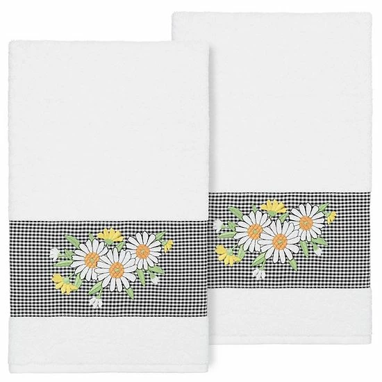Linum Home Textiles Turkish Cotton Daisy 2-piece Embellished Bath Towel Set Cream Linum Home Textiles Turkish Cotton Daisy 2-piece Embellished Bath Towel Set Cream -Linum Home Textiles store unnamed file 4617