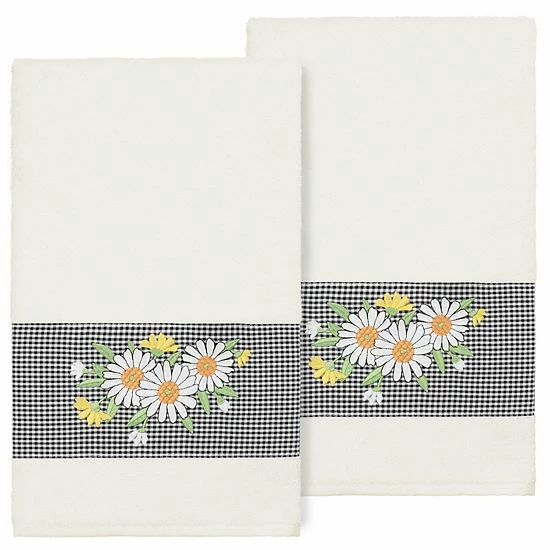 Linum Home Textiles Turkish Cotton Daisy 2-piece Embellished Bath Towel Set Cream Linum Home Textiles Turkish Cotton Daisy 2-piece Embellished Bath Towel Set Cream -Linum Home Textiles store unnamed file 4618