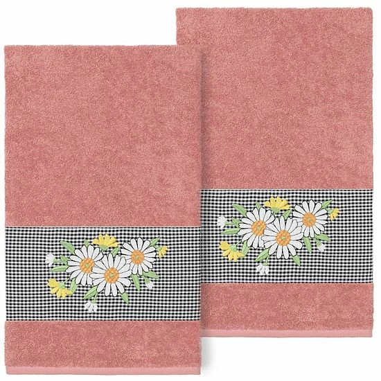 Linum Home Textiles Turkish Cotton Daisy 2-piece Embellished Bath Towel Set Cream Linum Home Textiles Turkish Cotton Daisy 2-piece Embellished Bath Towel Set Cream -Linum Home Textiles store unnamed file 4619