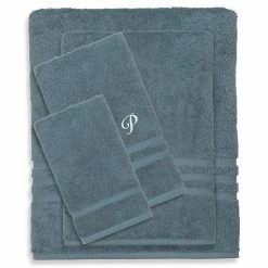 Linum Home Textiles Turkish Cotton Denzi 4-piece Personalized Towel Set