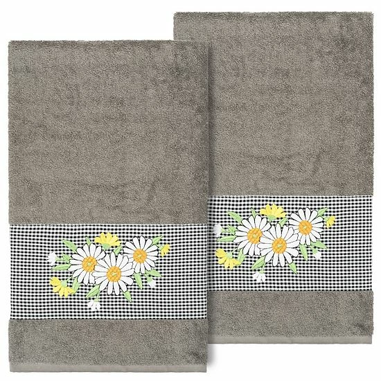 Linum Home Textiles Turkish Cotton Daisy 2-piece Embellished Bath Towel Set Cream Linum Home Textiles Turkish Cotton Daisy 2-piece Embellished Bath Towel Set Cream -Linum Home Textiles store unnamed file 4620