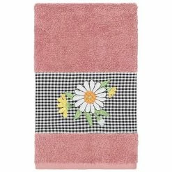 Linum Home Textiles Turkish Cotton Daisy Embellished Hand Towel Teal