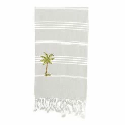 Linum Home Textiles Turkish Cotton Lucky Breezy Palm Tree Pestemal Beach Towel Pretty Pink