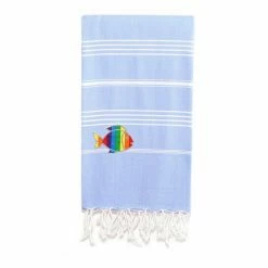 Linum Home Textiles Turkish Cotton Lucky Sparkling Rainbow Fish Pestemal Beach Towel Soft Aqua 7 Linum Home Textiles Turkish Cotton Lucky Sparkling Rainbow Fish Pestemal Beach Towel Soft Aqua -Linum Home Textiles store unnamed file 4702