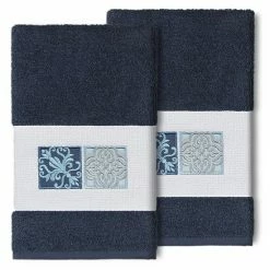 Linum Home Textiles Turkish Cotton Vivian 2-pack Embellished Hand Towel Set Midnight Blue 15 Linum Home Textiles Turkish Cotton Vivian 2-pack Embellished Hand Towel Set Midnight Blue -Linum Home Textiles store unnamed file 4735