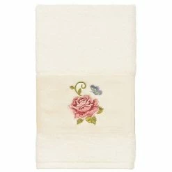 Linum Home Textiles Turkish Cotton Rebecca Embellished Hand Towel Set Teal