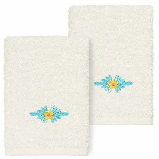 Linum Home Textiles Turkish Cotton Feliz 2-piece Embellished Washcloth Set Dark Gray 8 Linum Home Textiles Turkish Cotton Feliz 2-piece Embellished Washcloth Set Dark Gray - Image 8