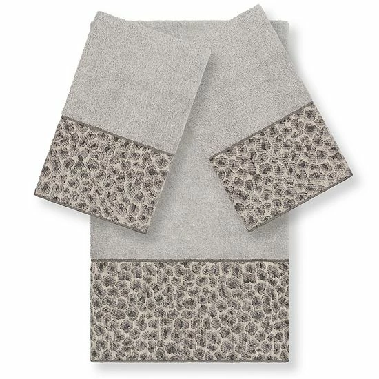 Linum Home Textiles Turkish Cotton Spots 3-piece Embellished Bath Towel Set Latte 4 Linum Home Textiles Turkish Cotton Spots 3-piece Embellished Bath Towel Set Latte - Image 4