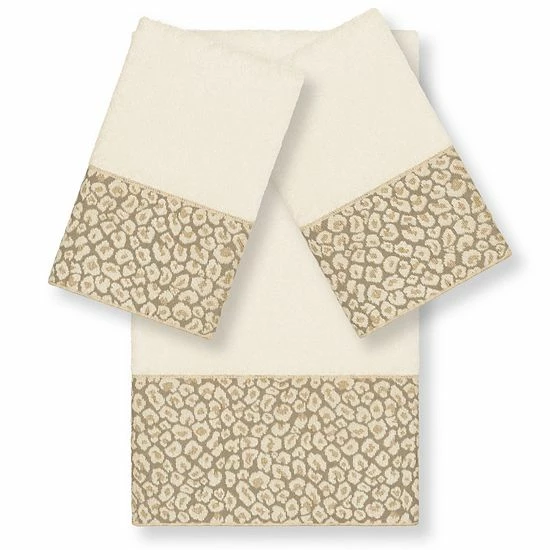 Linum Home Textiles Turkish Cotton Spots 3-piece Embellished Bath Towel Set Latte 5 Linum Home Textiles Turkish Cotton Spots 3-piece Embellished Bath Towel Set Latte - Image 5