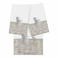 Linum Home Textiles Turkish Cotton Sofia 3-piece Embellished Bath Towel Set Dark Gray