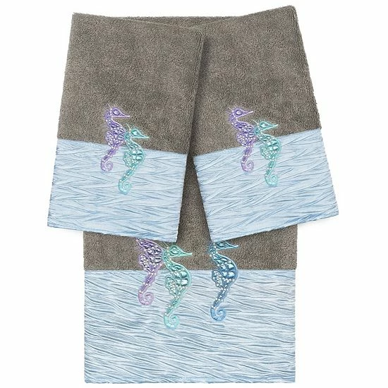 Linum Home Textiles Turkish Cotton Sofia 3-piece Embellished Bath Towel Set Dark Gray Linum Home Textiles Turkish Cotton Sofia 3-piece Embellished Bath Towel Set Dark Gray -Linum Home Textiles store unnamed file 4784