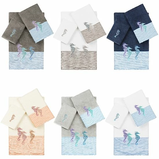 Linum Home Textiles Turkish Cotton Sofia 3-piece Embellished Towel Set Midnight Blue Linum Home Textiles Turkish Cotton Sofia 3-piece Embellished Towel Set Midnight Blue -Linum Home Textiles store unnamed file 4797