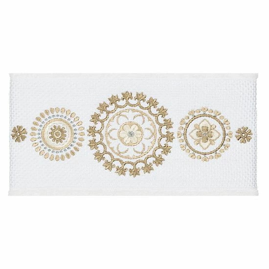 Linum Home Textiles 3-piece Turkish Cotton Isabelle Embellished Towel Set White 2 Linum Home Textiles 3-piece Turkish Cotton Isabelle Embellished Towel Set White - Image 2