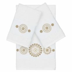 Linum Home Textiles 3-piece Turkish Cotton Isabelle Embellished Towel Set White 12 Linum Home Textiles 3-piece Turkish Cotton Isabelle Embellished Towel Set White -Linum Home Textiles store unnamed file 4818
