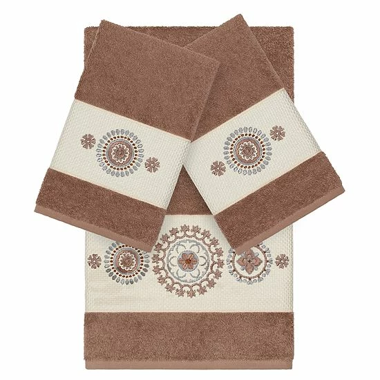 Linum Home Textiles 3-piece Turkish Cotton Isabelle Embellished Towel Set White 8 Linum Home Textiles 3-piece Turkish Cotton Isabelle Embellished Towel Set White - Image 8
