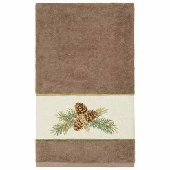 Linum Home Textiles Turkish Cotton Pierre Embellished Bath Towel Light Gray