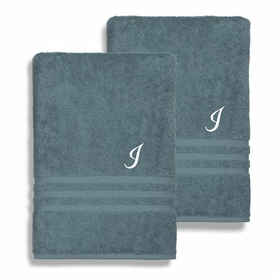 Linum Home Textiles Turkish Cotton Denzi 2-piece Personalized Bath Towel Set 4 Linum Home Textiles Turkish Cotton Denzi 2-piece Personalized Bath Towel Set - Image 4