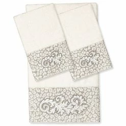 Linum Home Textiles Turkish Cotton April 3-piece Embellished Towel Set Dark Gray 12 Linum Home Textiles Turkish Cotton April 3-piece Embellished Towel Set Dark Gray -Linum Home Textiles store unnamed file 4854