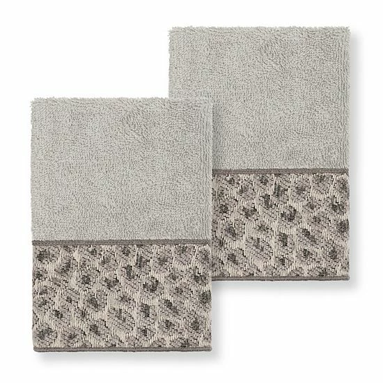 Linum Home Textiles Turkish Cotton Spots 2-pack Embellished Washcloth Set Latte 3 Linum Home Textiles Turkish Cotton Spots 2-pack Embellished Washcloth Set Latte - Image 3