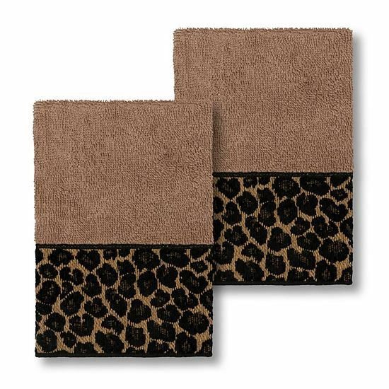 Linum Home Textiles Turkish Cotton Spots 2-pack Embellished Washcloth Set Latte 6 Linum Home Textiles Turkish Cotton Spots 2-pack Embellished Washcloth Set Latte - Image 6
