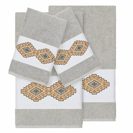 Linum Home Textiles 4-piece Turkish Cotton Gianna Embellished Towel Set Dark Gray Linum Home Textiles 4-piece Turkish Cotton Gianna Embellished Towel Set Dark Gray -Linum Home Textiles store unnamed file 4900