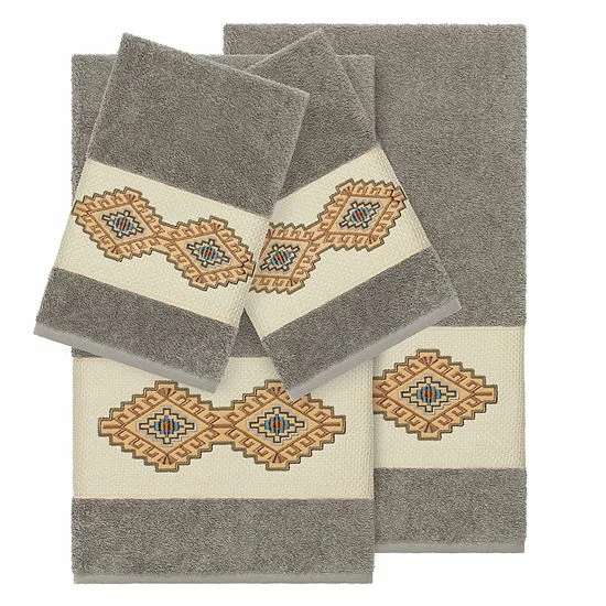 Linum Home Textiles 4-piece Turkish Cotton Gianna Embellished Towel Set Dark Gray Linum Home Textiles 4-piece Turkish Cotton Gianna Embellished Towel Set Dark Gray -Linum Home Textiles store unnamed file 4902