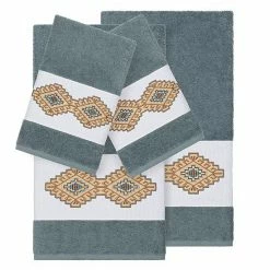 Linum Home Textiles 4-piece Turkish Cotton Gianna Embellished Towel Set Dark Gray 4 Linum Home Textiles 4-piece Turkish Cotton Gianna Embellished Towel Set Dark Gray -Linum Home Textiles store unnamed file 4903