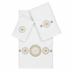Linum Home Textiles 3-piece Turkish Cotton Isabelle Embellished Towel Set White 11 Linum Home Textiles 3-piece Turkish Cotton Isabelle Embellished Towel Set White -Linum Home Textiles store unnamed file 4910