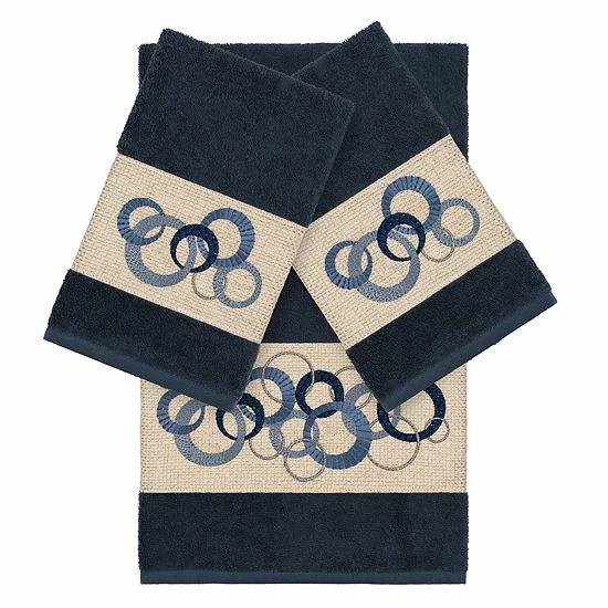 Linum Home Textiles Turkish Cotton Annabelle 3-piece Embellished Towel Set Dark Gray 8 Linum Home Textiles Turkish Cotton Annabelle 3-piece Embellished Towel Set Dark Gray - Image 8