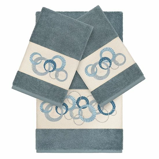 Linum Home Textiles Turkish Cotton Annabelle 3-piece Embellished Towel Set Dark Gray 9 Linum Home Textiles Turkish Cotton Annabelle 3-piece Embellished Towel Set Dark Gray - Image 9