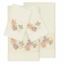 Linum Home Textiles Turkish Cotton Caroline 4-piece Embellished Towel Set White 4 Linum Home Textiles Turkish Cotton Caroline 4-piece Embellished Towel Set White -Linum Home Textiles store unnamed file 4926