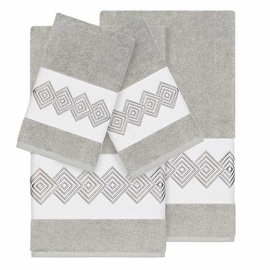 Linum Home Textiles Turkish Cotton Noah 4-piece Embellished Towel Set Midnight Blue 10 Linum Home Textiles Turkish Cotton Noah 4-piece Embellished Towel Set Midnight Blue - Image 10