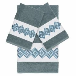 Linum Home Textiles Turkish Cotton Noah 3-piece Embellished Towel Set Midnight Blue 3 Linum Home Textiles Turkish Cotton Noah 3-piece Embellished Towel Set Midnight Blue -Linum Home Textiles store unnamed file 4955