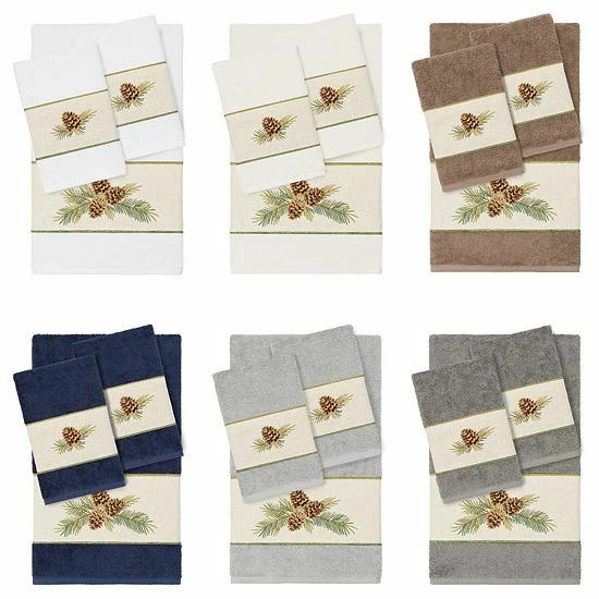 Linum Home Textiles Turkish Cotton Pierre 3-piece Embellished Towel Set Latte 2 Linum Home Textiles Turkish Cotton Pierre 3-piece Embellished Towel Set Latte - Image 2