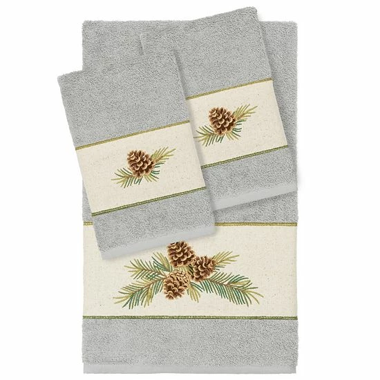 Linum Home Textiles Turkish Cotton Pierre 3-piece Embellished Towel Set Latte 6 Linum Home Textiles Turkish Cotton Pierre 3-piece Embellished Towel Set Latte - Image 6