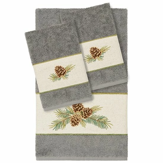 Linum Home Textiles Turkish Cotton Pierre 3-piece Embellished Towel Set Latte 7 Linum Home Textiles Turkish Cotton Pierre 3-piece Embellished Towel Set Latte - Image 7