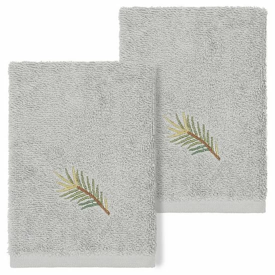 Linum Home Textiles Turkish Cotton Pierre 2-piece Embellished Washcloth Set Latte 7 Linum Home Textiles Turkish Cotton Pierre 2-piece Embellished Washcloth Set Latte - Image 7