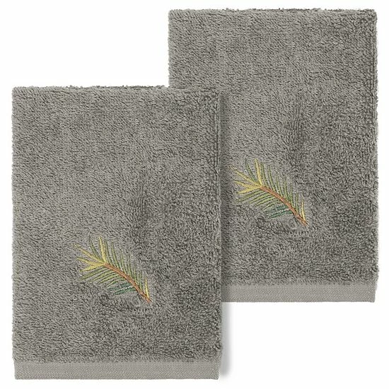Linum Home Textiles Turkish Cotton Pierre 2-piece Embellished Washcloth Set Latte 8 Linum Home Textiles Turkish Cotton Pierre 2-piece Embellished Washcloth Set Latte - Image 8