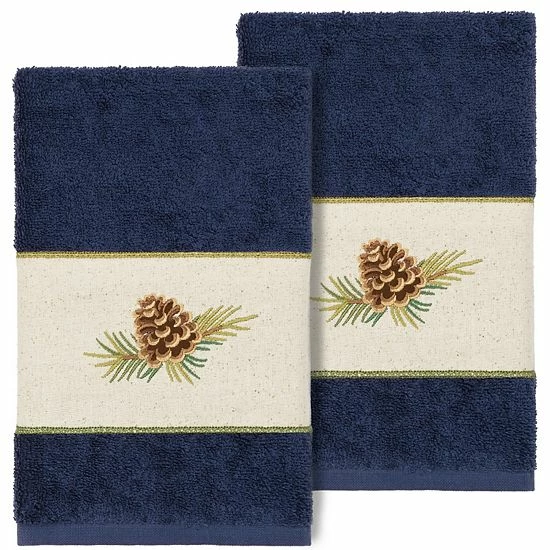 Linum Home Textiles Turkish Cotton Pierre 2-piece Embellished Hand Towel Set Latte 7 Linum Home Textiles Turkish Cotton Pierre 2-piece Embellished Hand Towel Set Latte - Image 7