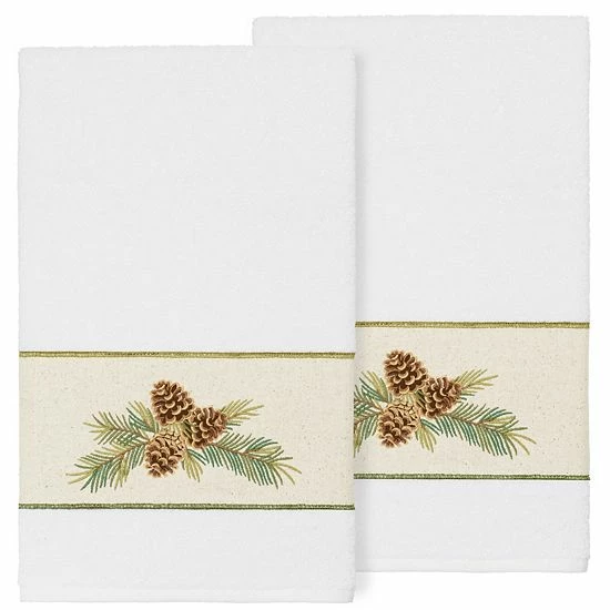 Linum Home Textiles Turkish Cotton Pierre 2-piece Embellished Bath Towel Set Latte 1 Linum Home Textiles Turkish Cotton Pierre 2-piece Embellished Bath Towel Set Latte