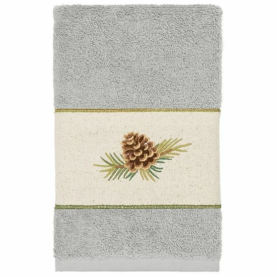 Linum Home Textiles Turkish Cotton Pierre Embellished Hand Towel Light Gray 1 Linum Home Textiles Turkish Cotton Pierre Embellished Hand Towel Light Gray