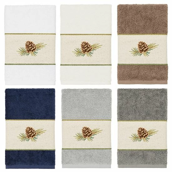 Linum Home Textiles Turkish Cotton Pierre Embellished Hand Towel Light Gray 3 Linum Home Textiles Turkish Cotton Pierre Embellished Hand Towel Light Gray - Image 3