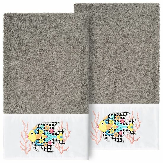 Linum Home Textiles Turkish Cotton Feliz 2-piece Embellished Bath Towel Set Cream 3 Linum Home Textiles Turkish Cotton Feliz 2-piece Embellished Bath Towel Set Cream - Image 3