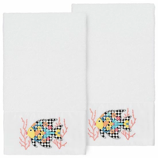 Linum Home Textiles Turkish Cotton Feliz 2-piece Embellished Bath Towel Set Cream 4 Linum Home Textiles Turkish Cotton Feliz 2-piece Embellished Bath Towel Set Cream - Image 4