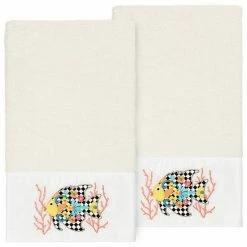 Linum Home Textiles Turkish Cotton Feliz 2-piece Embellished Bath Towel Set Cream 14 Linum Home Textiles Turkish Cotton Feliz 2-piece Embellished Bath Towel Set Cream -Linum Home Textiles store unnamed file 5033