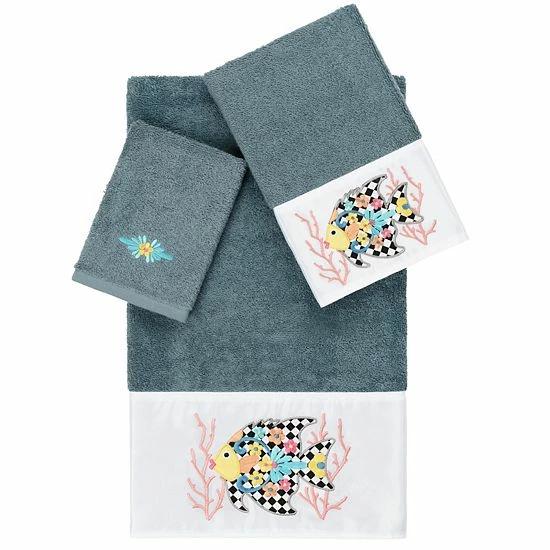 Linum Home Textiles Turkish Cotton Feliz 3-piece Embellished Towel Set Light Gray 7 Linum Home Textiles Turkish Cotton Feliz 3-piece Embellished Towel Set Light Gray - Image 7