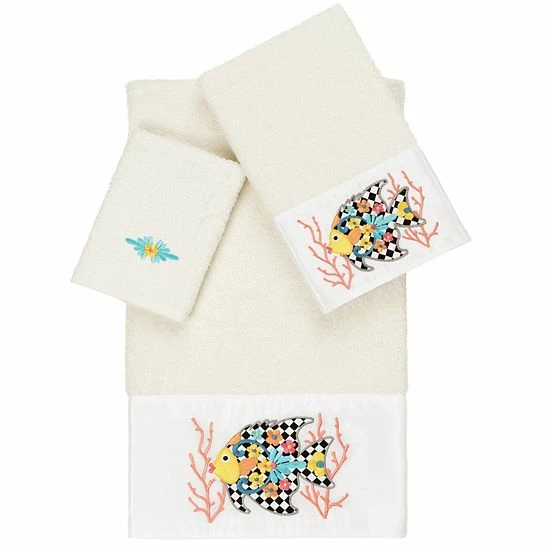 Linum Home Textiles Turkish Cotton Feliz 3-piece Embellished Towel Set Light Gray 8 Linum Home Textiles Turkish Cotton Feliz 3-piece Embellished Towel Set Light Gray - Image 8