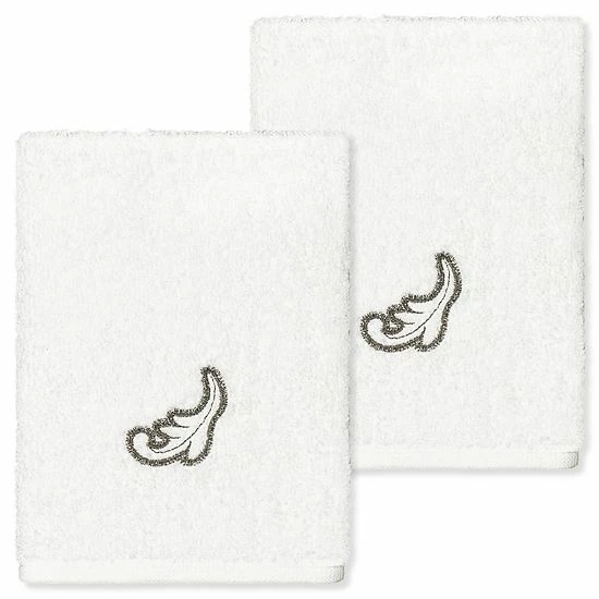 Linum Home Textiles Turkish Cotton April 2-piece Embellished Washcloth Set Latte 6 Linum Home Textiles Turkish Cotton April 2-piece Embellished Washcloth Set Latte - Image 6