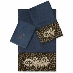 Linum Home Textiles Turkish Cotton April 3-piece Embellished Bath Towel Set Dark Gray -Linum Home Textiles store unnamed file 5084