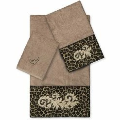 Linum Home Textiles Turkish Cotton April 3-piece Embellished Bath Towel Set Dark Gray -Linum Home Textiles store unnamed file 5088